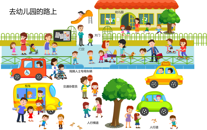 去幼儿园的路上